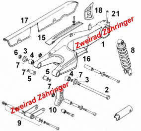 Hinterrad-Schwinge AF1 125 Baujahre 1987 - 1992