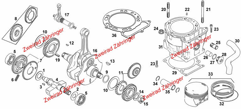 Zylinder / Kurbelwelle Rotax 650