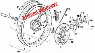 Vorderrad 1985-1986 Aprilia RX-MX-Rally 125-250