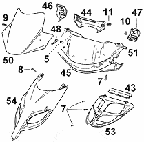 Ersatzteile Verkleidung oben Aprilia SR 50