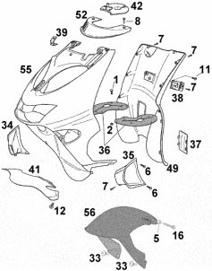 Ersatzteile Verkleidungen Front Aprilia SR 50