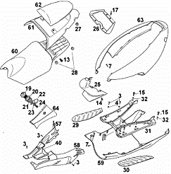 Ersatzteile Verkleidung Mitte Aprilia SR 50