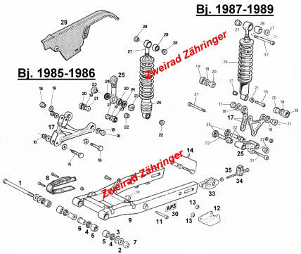 Ersatzteile Schwinge ETX-Tuareg 350 Bj. 1985-1989