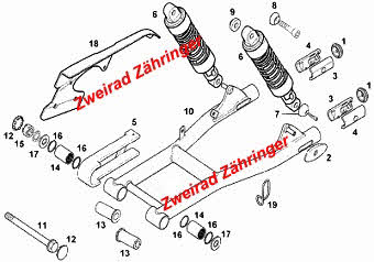 Ersatzteile Schwinge Aprilia Classic 125 Bj. 1995-1998