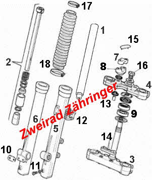 Ersatzteile Gabel ETX 350 (Marzocchi 38 mm)