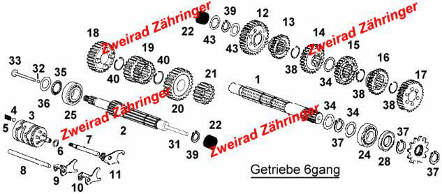 Getriebe Minarelli AM 6-Gang