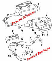 Ersatzteile Auspuff Pegaso 650