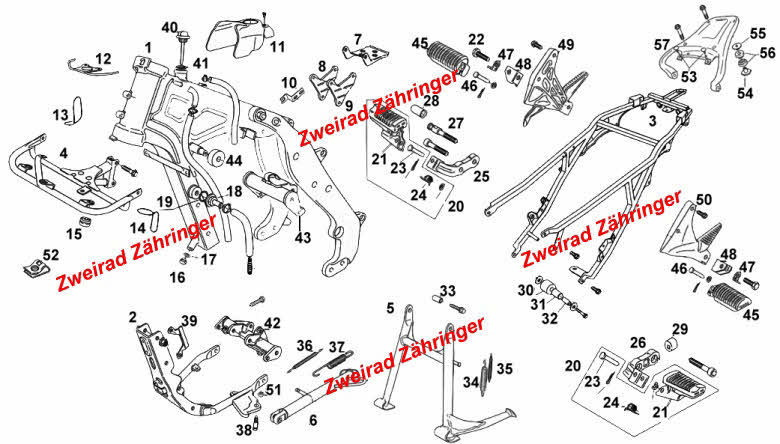 Ersatzteile Rahmen Pegaso 650 Bj. 1997-2004