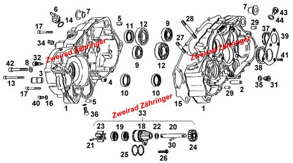 Ersatzteile Gehäuse Rotax 123