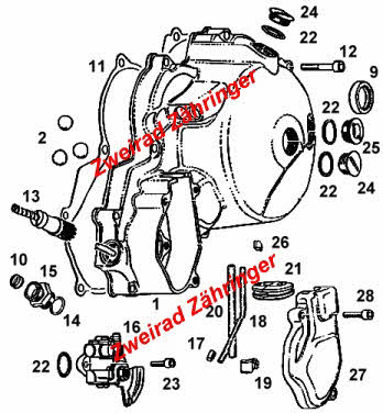 Ersatzteile Kuppllungsdeckel Rotax 123/92-97