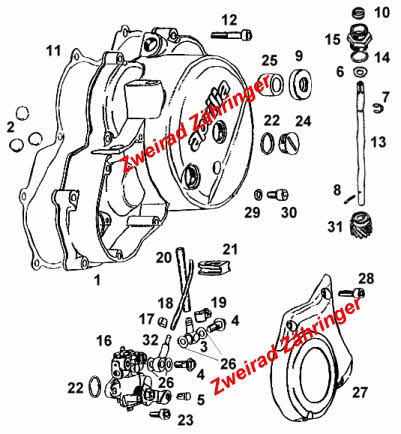 Ersatzteile Kuppllungsdeckel Rotax 123/88-91