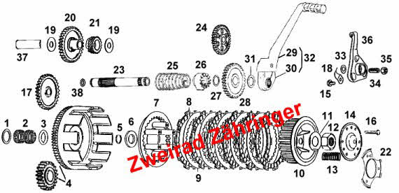 Ersatzteile Kupplung 125 (Rotax 123)