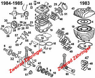 Ersatzteile Zylinder Rotax Cross / GS