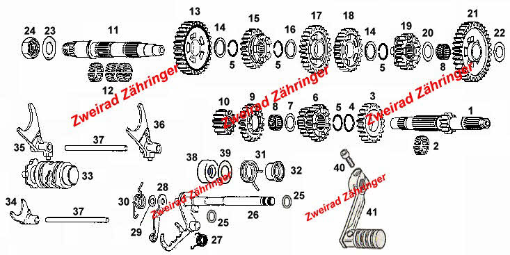 Getriebe Aprilia-Rotax 127