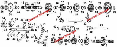 Getriebe Rotax Cross / GS 250 ccm