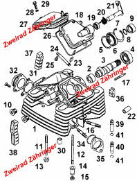 Ersatzteile Zylinderkopf (Rotax 350-600)