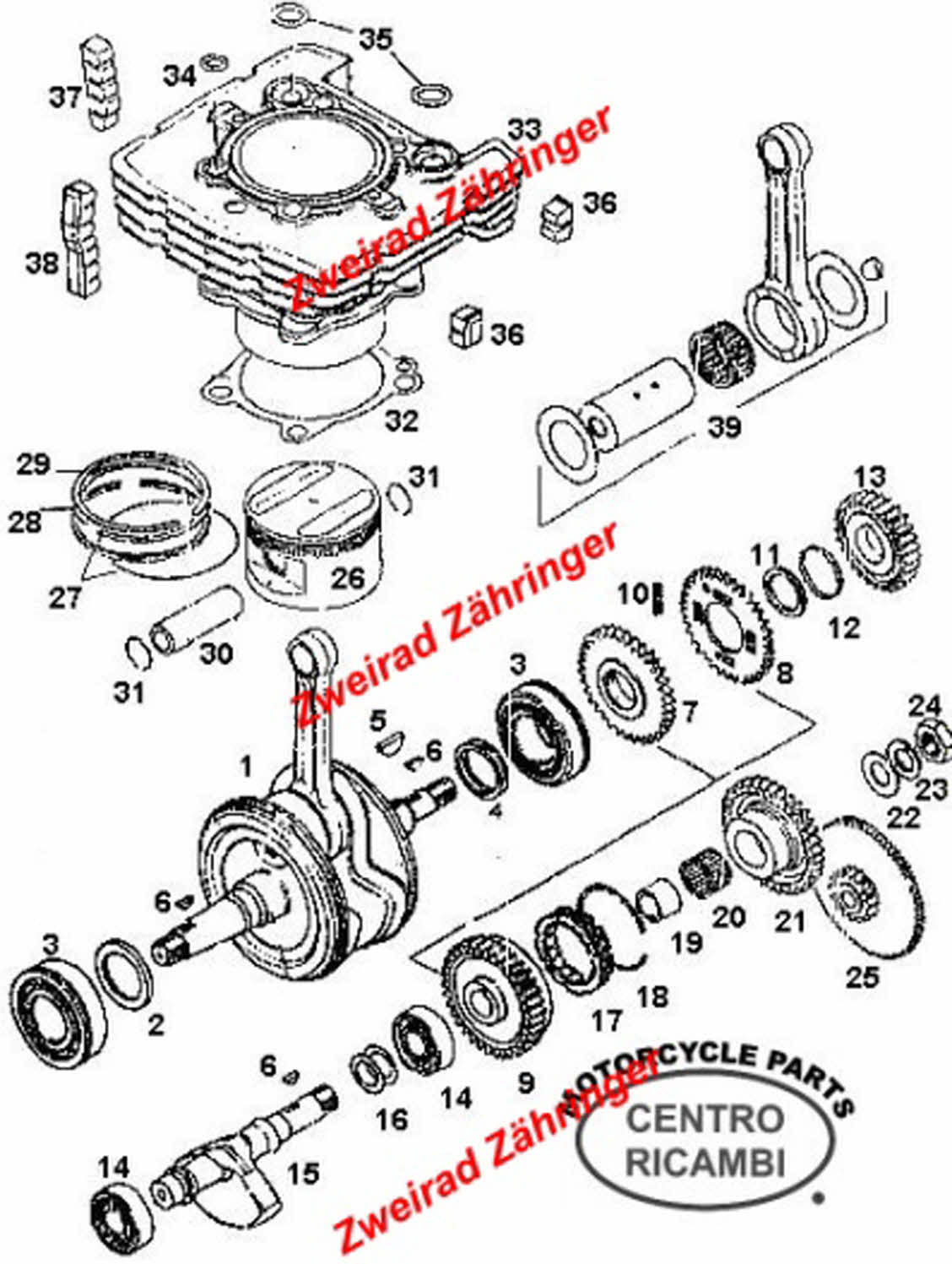 Ersatzteile Zylinder Rotax 500-600 ccm