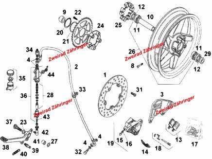 Hinterrad Aprilia RS 125 Bj. 1993-2005