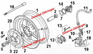 Ersatzteile Vorderrad Aprilia SR 50 Bj. 2000-2015